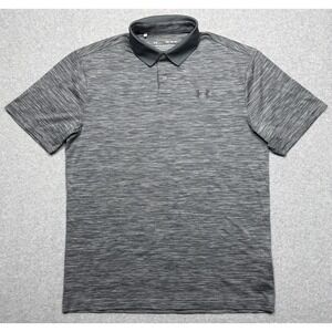 Under Armour Shirt Mens Medium Heather‎ Gray Loose Fit Performance Polo Stretch
